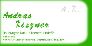 andras kiszner business card